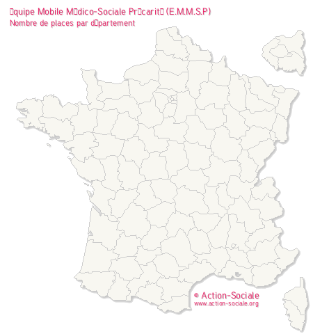 Équipe Mobile Médico-Sociale Précarité (E.M.M.S.P). Nombre de places par département